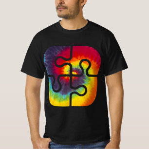 Wees een soort puzzelstukjes als een kleurstof han t-shirt