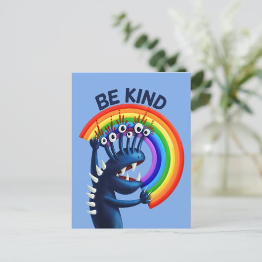 Wees een soort regenboog Funny Kindness Briefkaart (Staand voorkant)