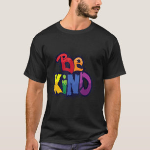 Wees een soort regenboogzonnebloem Harten Lgbt Les T-shirt
