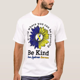 Wees een soort wereld-down syndroom dag bewustword t-shirt