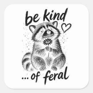 Wees Een Soort Wilde Grappige Wasbeer Outfit Trash Vierkante Sticker