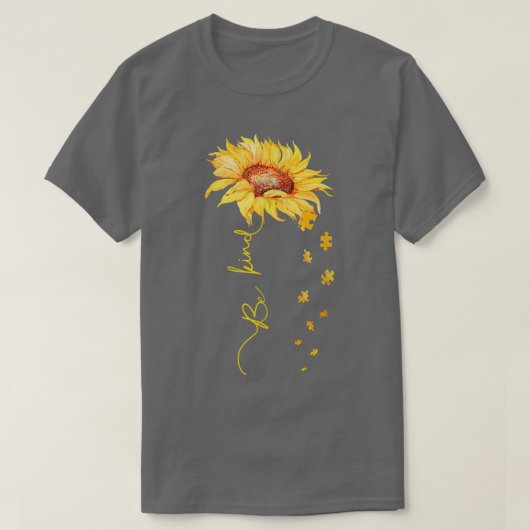 Wees een soort zonnebloem Puzzelstukjes Autisme Aw T-shirt (Design voorkant)