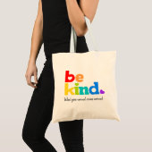 Wees een speciale grafische slogan voor regenboog tote bag (Voorkant (product))
