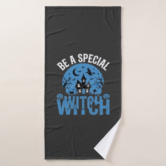 Wees een speciale heks Halloween-ontwerp_1 Badhanddoek (Badhanddoek)