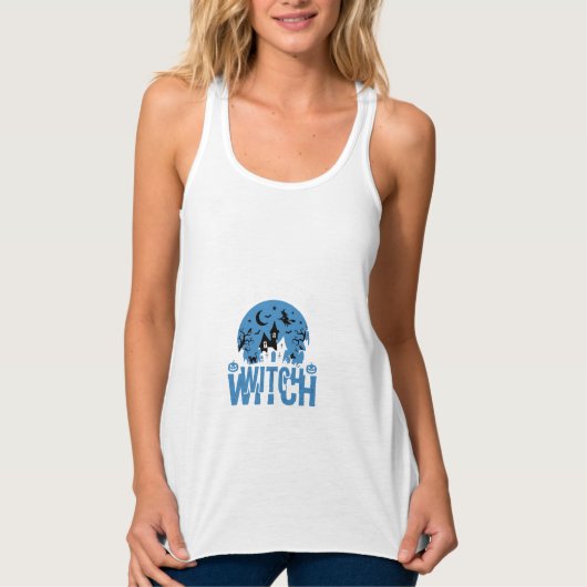 Wees een speciale heks Halloween-ontwerp_1 Tanktop (Voorkant)