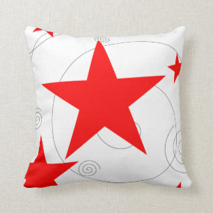 Wees een Star Theme Party Red Stars Grey White Swi Kussen