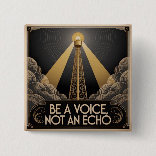Wees een stem, geen echo vierkante button 5,1 cm (Voorkant)