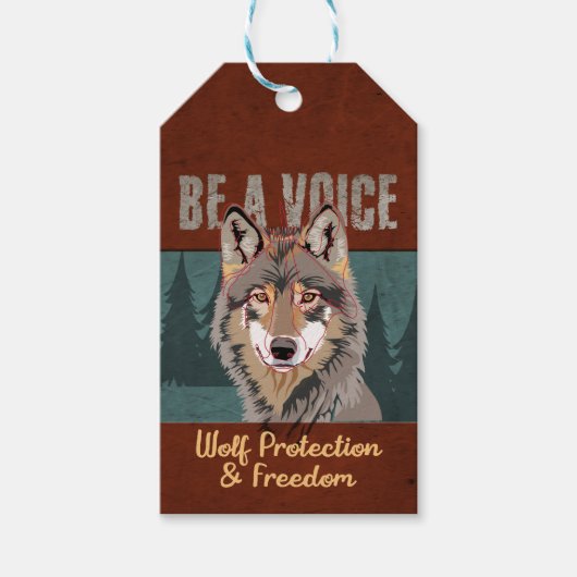 Wees een stem - Wolf bescherming en vrijheid Cadeaulabel (Voorkant)