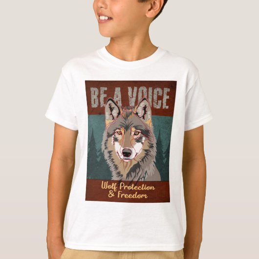Wees een stem - Wolf bescherming en vrijheid T-shirt (Voorkant)