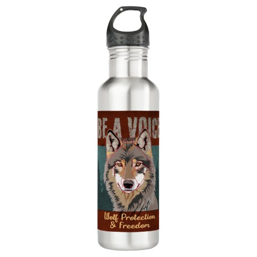 Wees een stem - Wolf bescherming en vrijheid Waterfles (Voorkant)