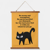 Wees een sterke en moedige zwarte kat hangend wandkleed (Voorkant)