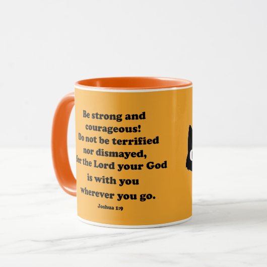 Wees een sterke en moedige zwarte kat mok (Voorkant links)