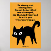 Wees een sterke en moedige zwarte kat poster (Voorkant)