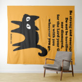 Wees een sterke en moedige zwarte kat wandkleed (In Situ (horizontaal))