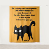 Wees een sterke en moedige zwarte kat wandkleed (Voorkant)