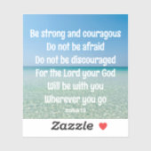 Wees een sterke Inspirerend Bible Verse Beach Lapt Sticker (Vel)
