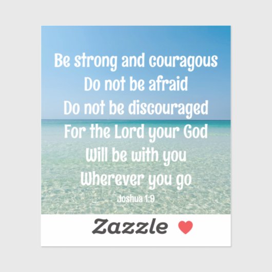 Wees een sterke Inspirerend Bible Verse Beach Lapt Sticker (Vel)