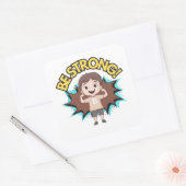 Wees een sterke kleine jongen, blijf gezond en ste vierkante sticker (Envelop)