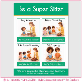 Wees een Super Oppas Klaslokaal Ankerkaart Poster