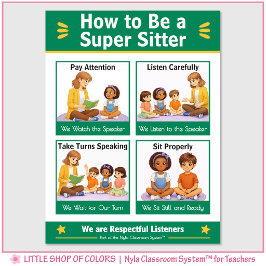 Wees een Super Zitter Klasankerkaart Poster