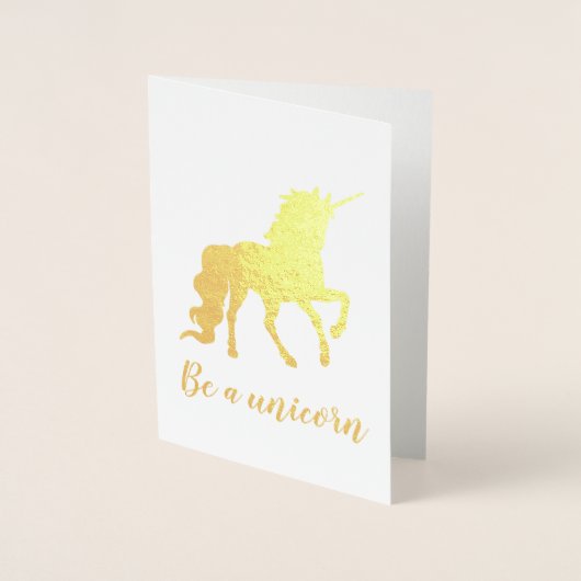 Wees een Unicorn Believe in Magic Gold Folie Kaarten (Voorkant)