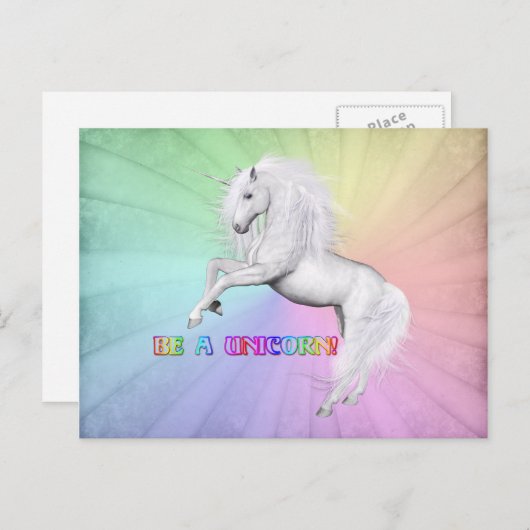 Wees een unicorn briefkaart (Voorkant / Achterkant)