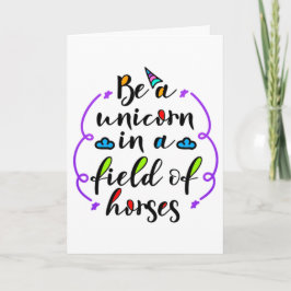 Wees een Unicorn in een Typografische Kunst voor p Kaart