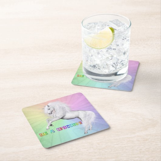 Wees een unicorn kartonnen onderzetters (Insitu)