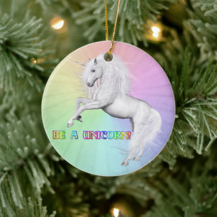 Wees een unicorn keramisch ornament