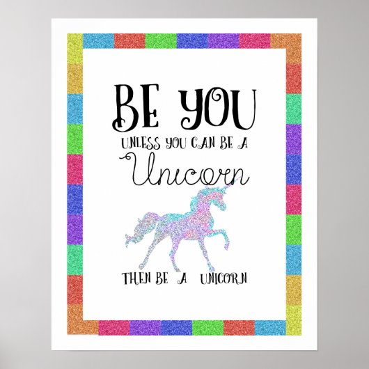 Wees een Unicorn Poster (Voorkant)