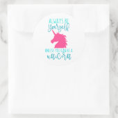 Wees een Unicorn Ronde Sticker (Tas)