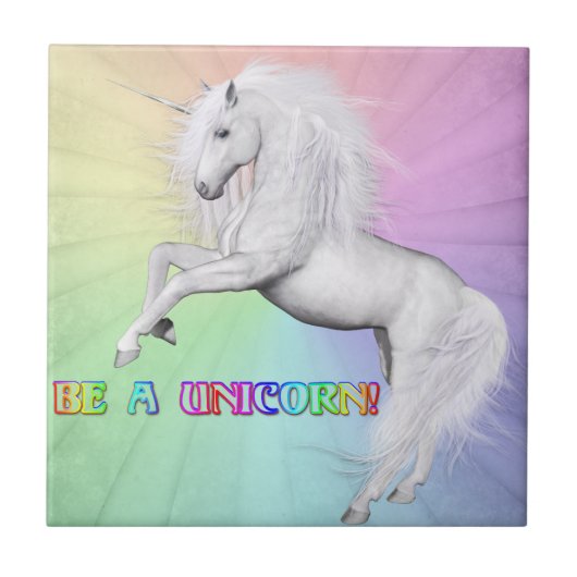 Wees een unicorn tegeltje (Voorkant)