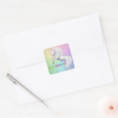 Wees een unicorn vierkante sticker (Envelop)