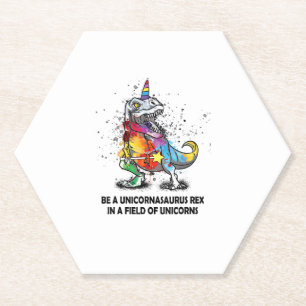 Wees een Unicornasaurus Rex op een gebied van het Kartonnen Onderzetters