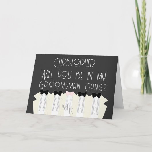 Wees een van mijn bruidsjonkers verzoek Kaart (Voorkant)