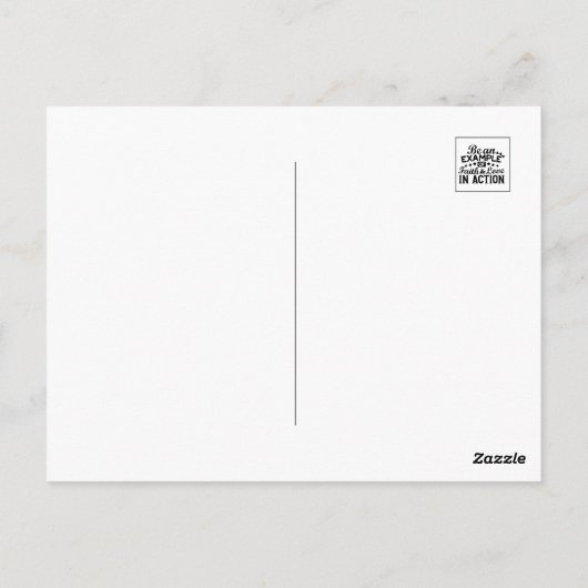 Wees een voorbeeld van geloof en liefde in actie briefkaart (Achterkant)