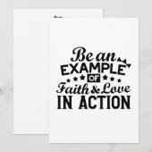 Wees een voorbeeld van geloof en liefde in actie feestdagenkaart (Voorkant / Achterkant)