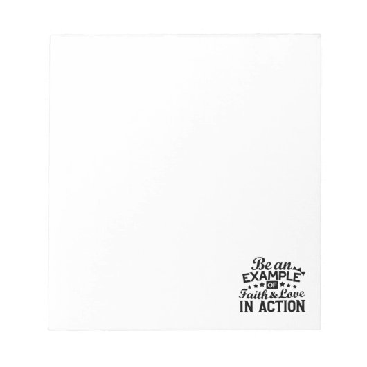 Wees een voorbeeld van geloof en liefde in actie notitieblok (Voorkant)