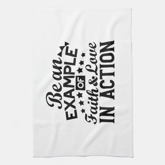Wees een voorbeeld van geloof en liefde in actie theedoek (Verticaal)