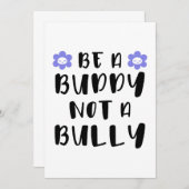 Wees een vriend Geen pestkop Kaart (Voorkant / Achterkant)