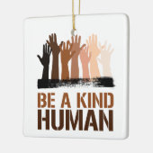 Wees een vriendelijk mens keramisch ornament (Links)