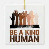 Wees een vriendelijk mens keramisch ornament (Achterkant)