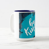 Wees een vriendelijke koffie mok (Voorkant links)