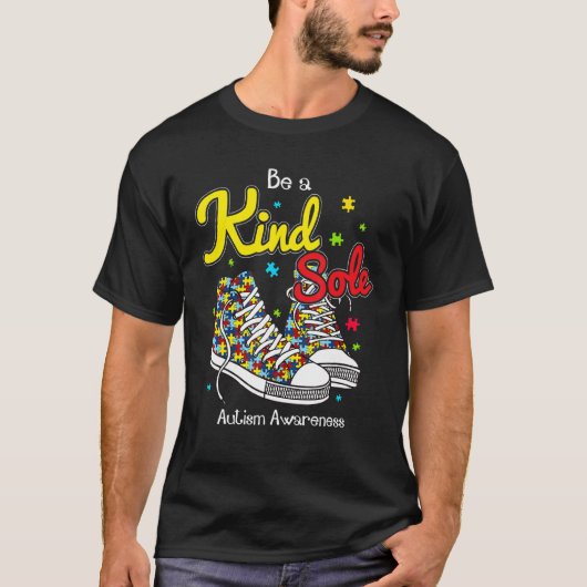 Wees een vriendelijke ziel Autisme bewustzijn puzz T-shirt (Voorkant)