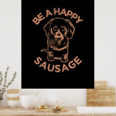 Wees een vrolijke worst-hond poster (Keuken)