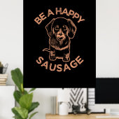 Wees een vrolijke worst-hond poster (Thuiskantoor)