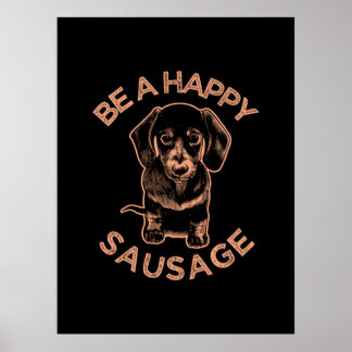 Wees een vrolijke worst-hond poster