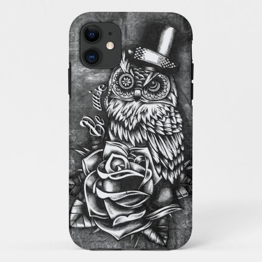 Wees een wijs tattoo stijlillustratie. Case-Mate iPhone case (Achterkant)