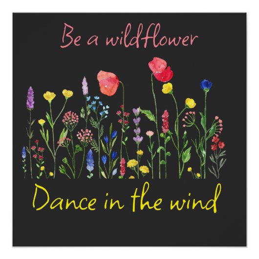 WEES EEN WILDFLOWER BOHO CHIQUE T-shirt Perfect Poster (Voorkant)