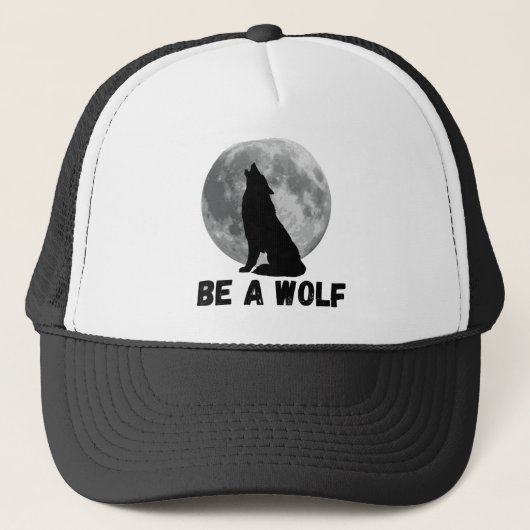 Wees een Wolf Design T-shirt Trucker Pet (Voorkant)